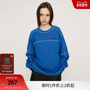 SLY 24冬季新品美式休闲宽松棒球圆领套头卫衣女030HAR80-4991