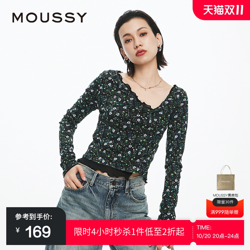 MOUSSY法式优雅淑女风针织开衫
