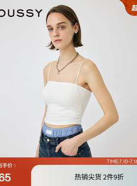 moussy 2025夏季新品简约纯色肩带可调节修身吊带衫010IA180-3721