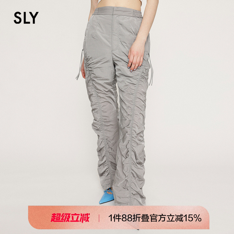 SLY 2024夏季新品欧美机能风抽褶工装裤辣妹休闲裤030HS