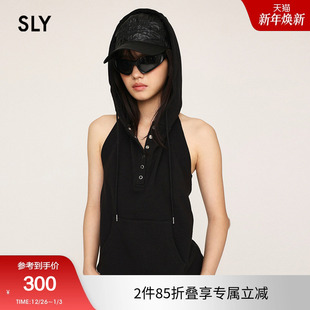 背心030HSR90 SLY 复古运动风连帽露背无袖 美式 0351 春季