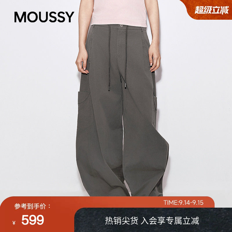 MOUSSY 2026早春新品复古工装风大口袋阔腿休闲长裤028JSC31-1027图片