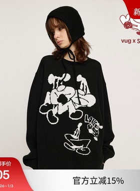 SLY x vug联名 冬季新品趣味vug图案针织衫毛衣030HAR01-5561
