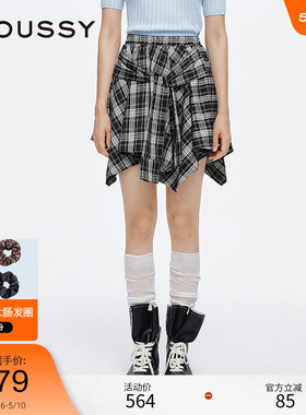 moussy 夏季假美式辣妹风假两件格纹半身裙028ISA31-4121