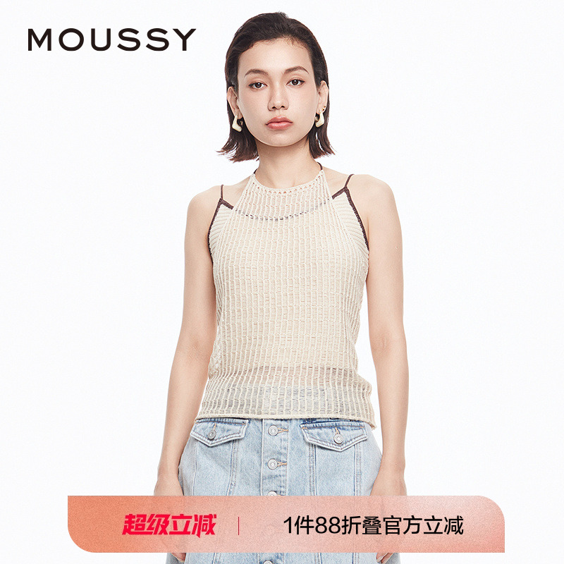 moussy波西米亚浪漫度假风背心