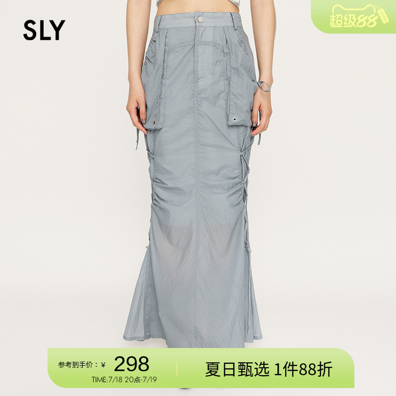 sly机能嘻哈风绑带鱼尾裙