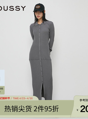 moussy 春季简约风淑女H型长款针织连衣裙010HA673-7891