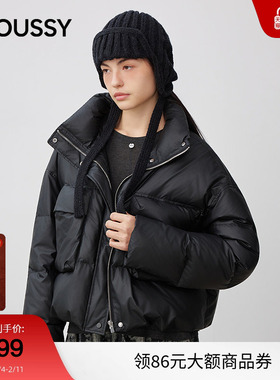 moussy 秋季新品短款鸭绒立领羽绒夹克外套女IAC-