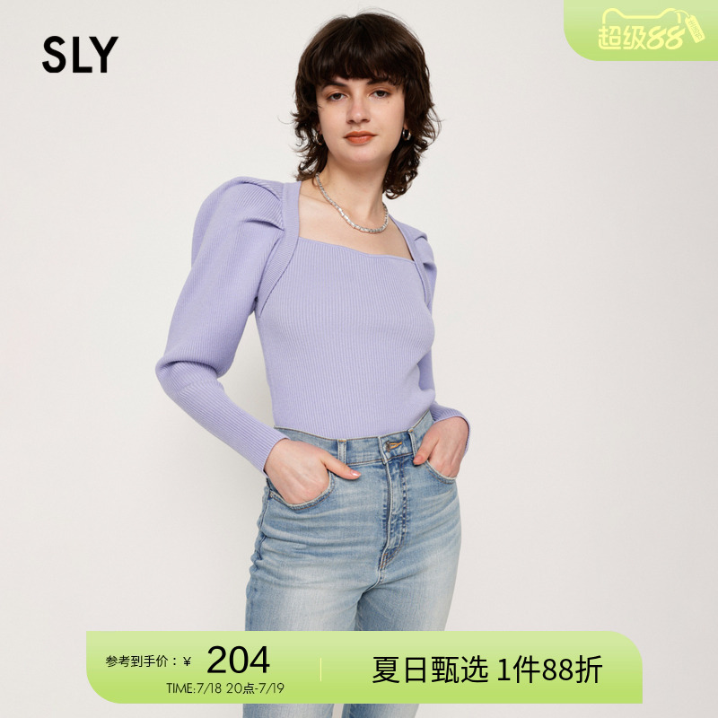 羊腿袖袖型，法式优雅风，方领拉长颈部线条