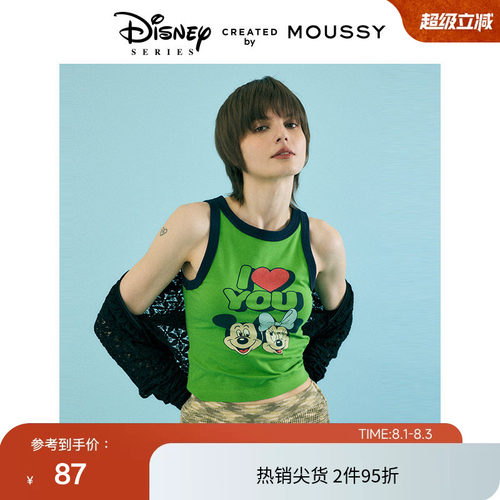MOUSSY甜辣迪士尼印花TANK背心