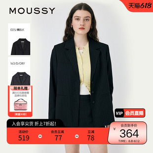 MOUSSY 春季知识分子经典竖条纹西装外套女010ISS30-1981