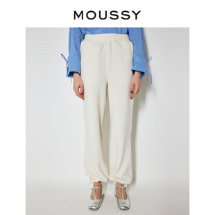 010FAS80 MOUSSY 运动休闲风抓绒纯色直筒休闲裤 新品 5420 冬季