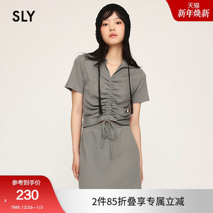 0771 休闲通勤风抽绳假两件针织连衣裙030HSY83 SLY 春季