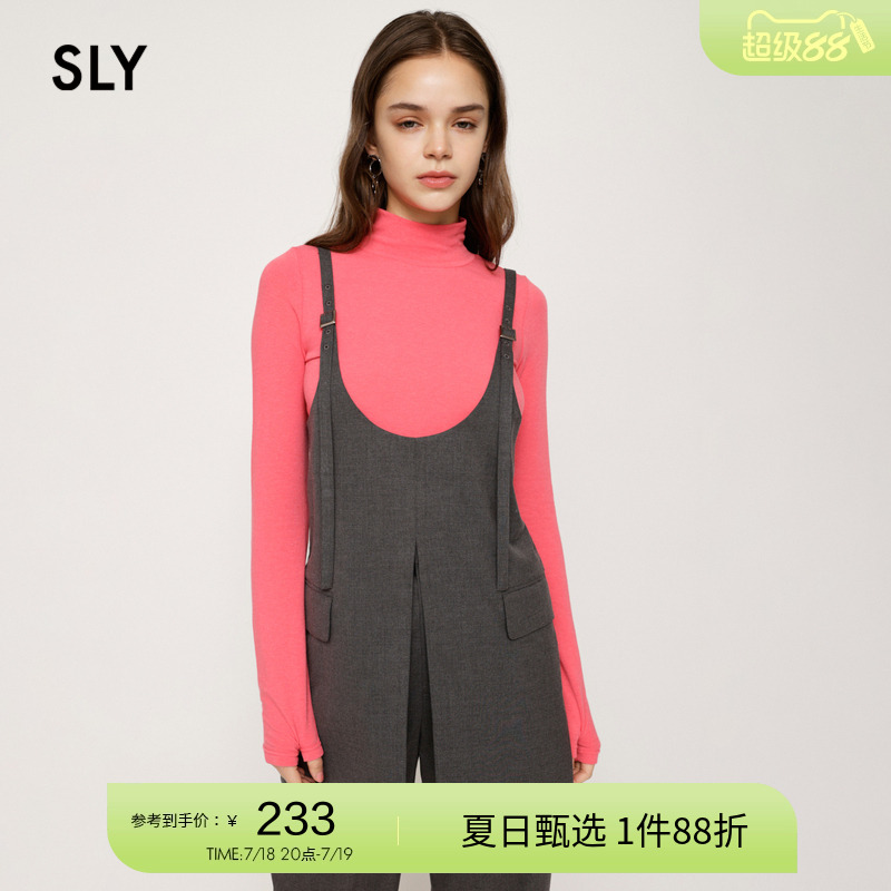sly休闲深开叉气质背心吊带马甲