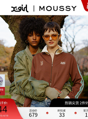 X-girl系列 MOUSSY 办公室运动风直筒立领外套女010GAL01-5290