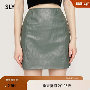 简约摇滚风拉链光泽感皮裙半身裙030HSY31 0990 夏季 SLY