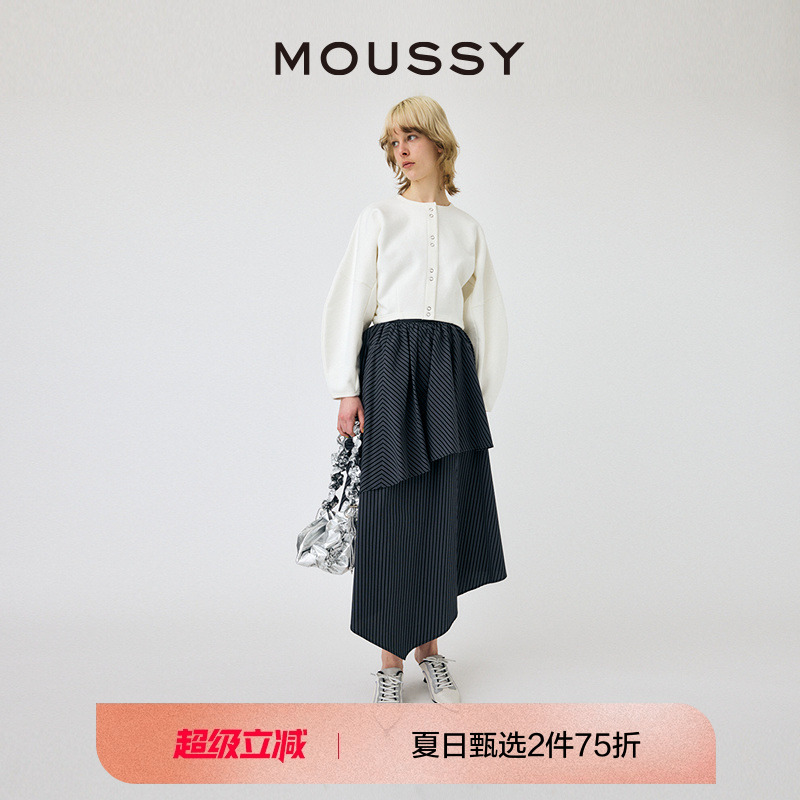 MOUSSY 2024设计感通勤廓形温柔针织外套女010HSS8