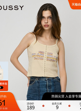 moussy 夏季摇滚风美式热辣针织吊带背心女010HAQ90-2321