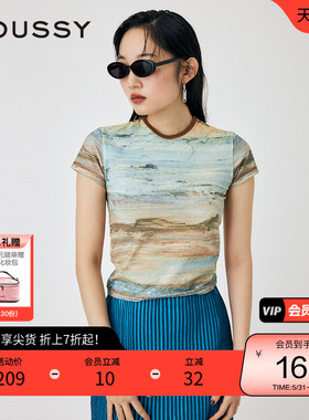 MOUSSY 春季浪漫艺术风渐变扎染短袖T恤女010HSL90-0440