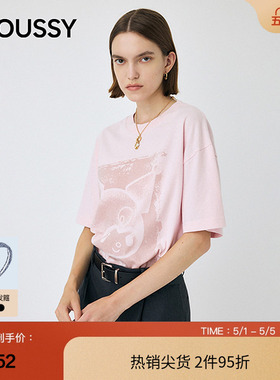 moussy&酷洛米合作款 春季做旧印花短袖T恤010IAF01-5401
