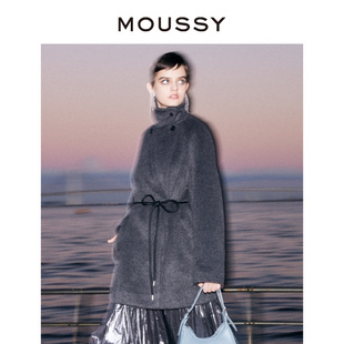 外套010GAS30 设计感通勤大翻领毛呢西装 MOUSSY 7390 明星同款