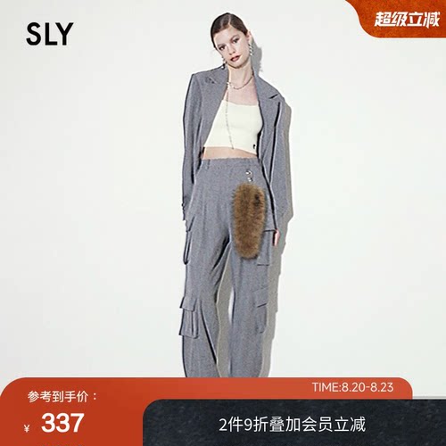 SLY不对称多口袋工装裤休闲裤