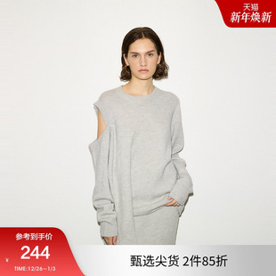 030HA070 SLY THROW系列不规则露肩设计针织衫 新品 2031 24冬季