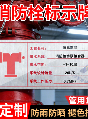 消防栓不锈钢挂牌标示牌室外消防水泵接合器标识牌消火栓喷淋水泵接合器标识牌水泵结合器标识定制地下消火栓