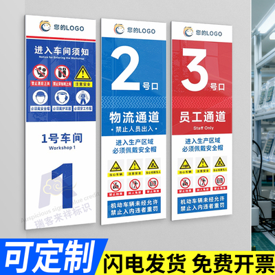 厂区车间门口号码标识牌
