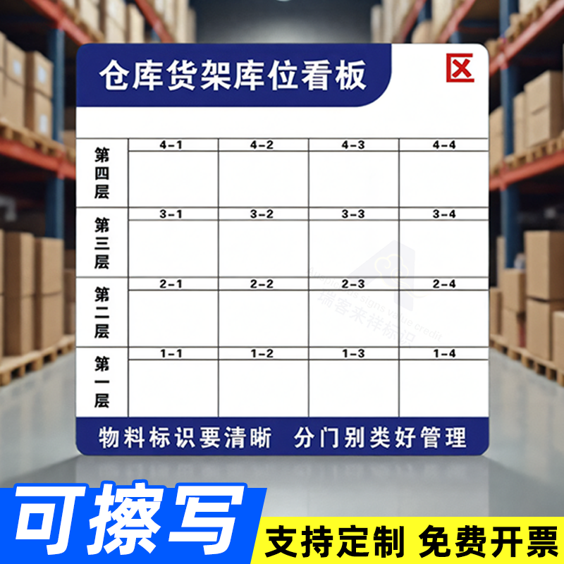 货架看板可擦写仓库货架管理看板标识牌库位管理看板库存仓储导视挂牌指示牌工厂库房物料目视化库位提示牌子