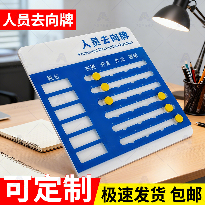 工作人员去向牌定制可更换