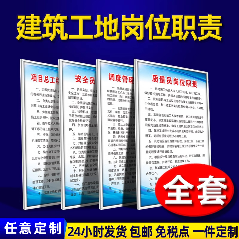 责任制度生产管理八大一图标识牌