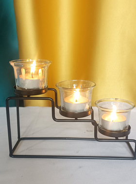 直销欧美复古式铁艺烛梯造型烛光晚餐蜡烛台家居摆件外贸定制