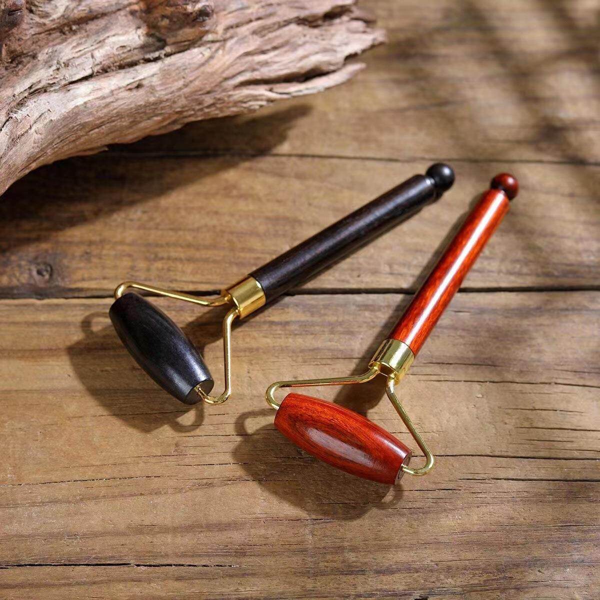 面部按摩轮紫光檀滚轮提拉紧致神器脸部拔筋棒按摩器滚珠点穴礼物