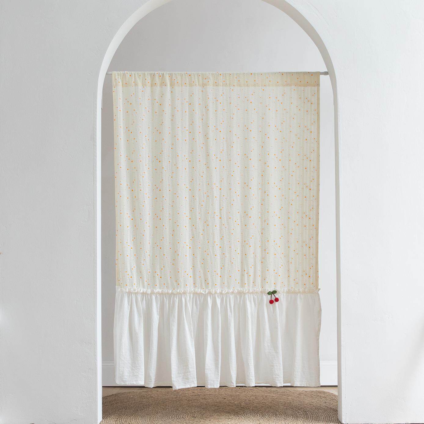 文艺术布艺门帘白色棉小清新日本韩国窗帘短帘隔断帘