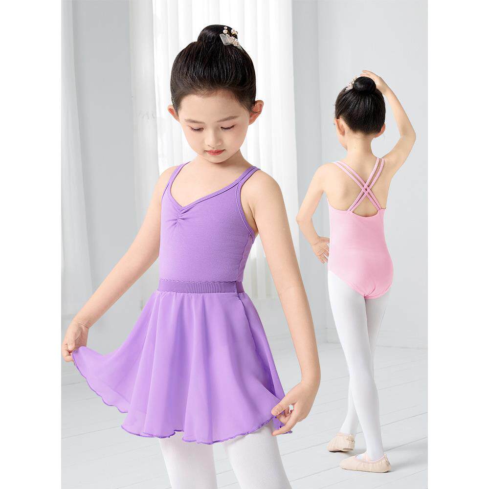幼儿童舞蹈服装女童吊带连体服形体服考级体操服芭蕾舞练功服