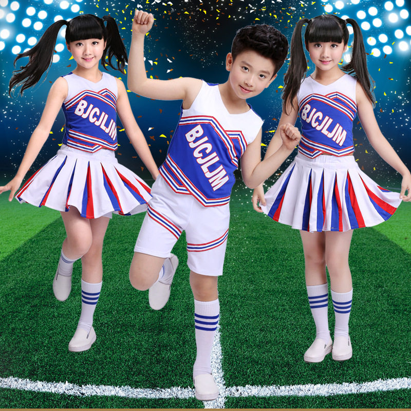 啦啦队服装女六一儿童表演学生演出套装幼儿园韩版学院风足球宝贝