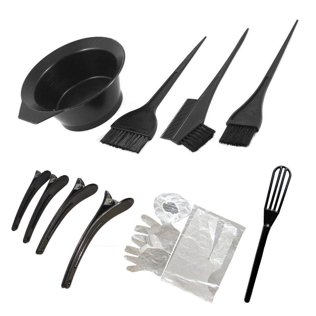 一次性12件黑色塑料染发碗染发刷造型师大号加厚理发店工具礼物