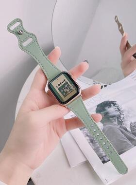柔软反扣腕带 适用于iwatch7 654321代se手表带 休闲新款