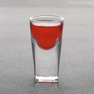 玻璃白酒一口杯厚底烈酒杯KTV酒吧15ml平底子弹四方底小酒杯