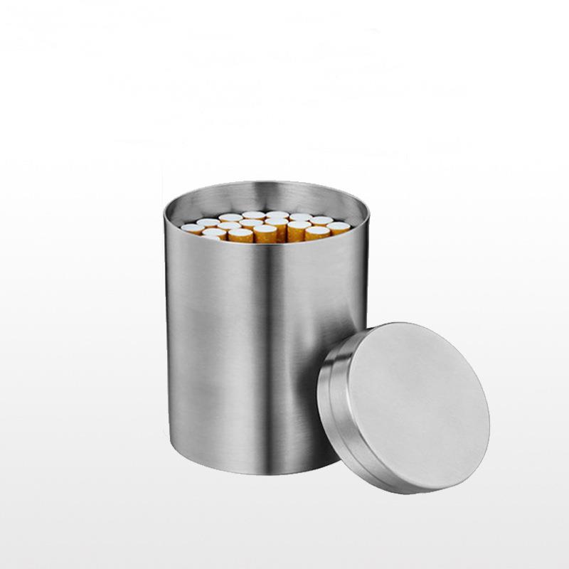 不锈钢烟盒大容量90支金属烟丝盒烟草筒卷烟罐棉签盒烟灰缸