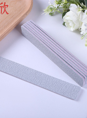 现货灰色紫芯方形宽边指甲锉美甲锉指甲抛光打磨条锉条定制