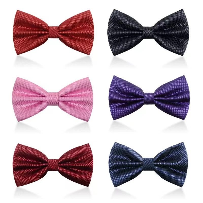 男士领结韩版潮双层色网格婚礼新郎正装衬衫礼服蝴蝶结