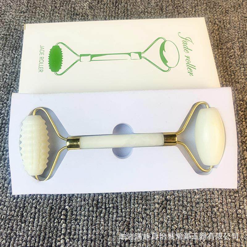 白玉 刺头玉石滚轮按摩器脸部玉石器 岫岩玉石按摩棒玉推礼物