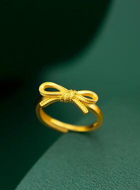 越金蝴蝶结戒指镀金时尚气质女戒手饰配饰品货源礼物