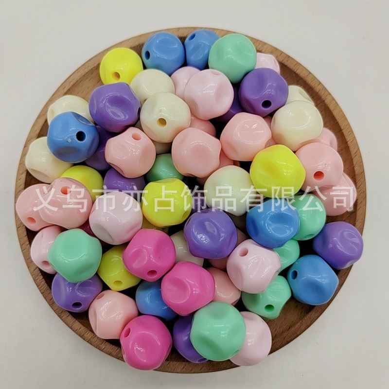 亚克力直孔无花果马卡龙色DIY串珠材料糖果色手机链头绳散珠子配