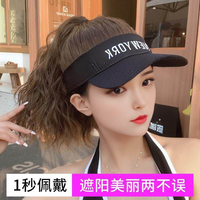 假发一体女夏天透气鸭舌帽假马尾辫子仿真全头套蓬松无痕帽子礼物