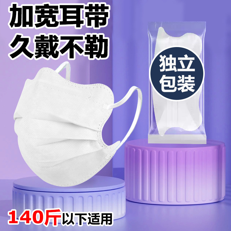 防勒宽耳机泡泡纱舒适柔软口罩防晒防尘一次性白色小仙女高颜值定