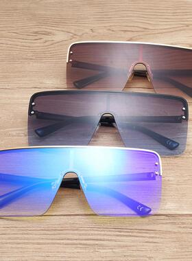 22083欧美时尚连体镜片太阳镜女 2022新款大框男女街拍墨镜潮眼镜