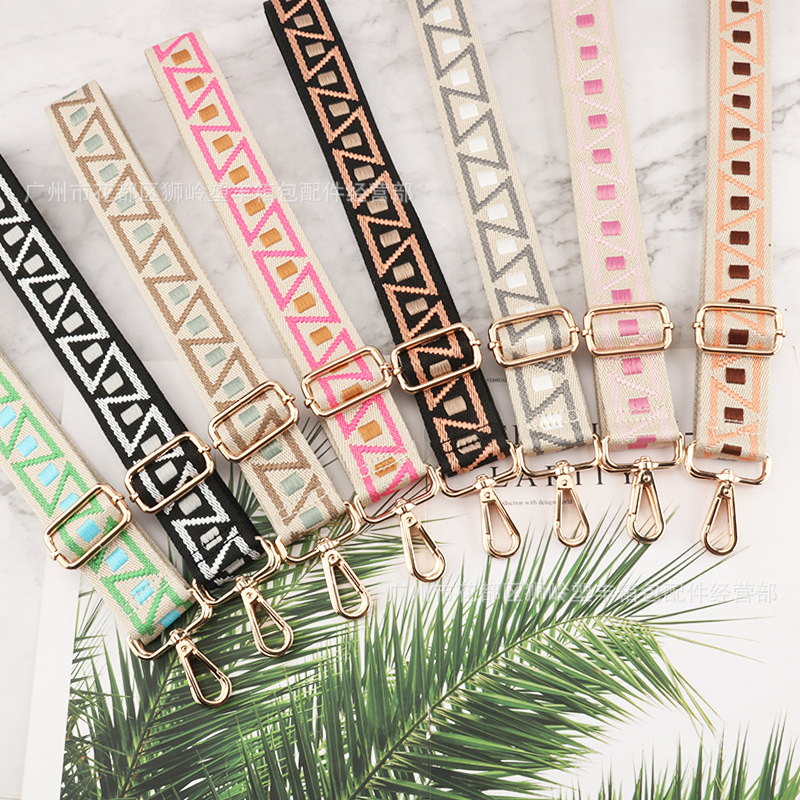 新款个性千鸟格包带肩带热销38mm可调节多彩色包肩带箱包配件